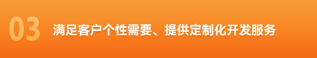 满足客户个性需要、提供定制化开发服务